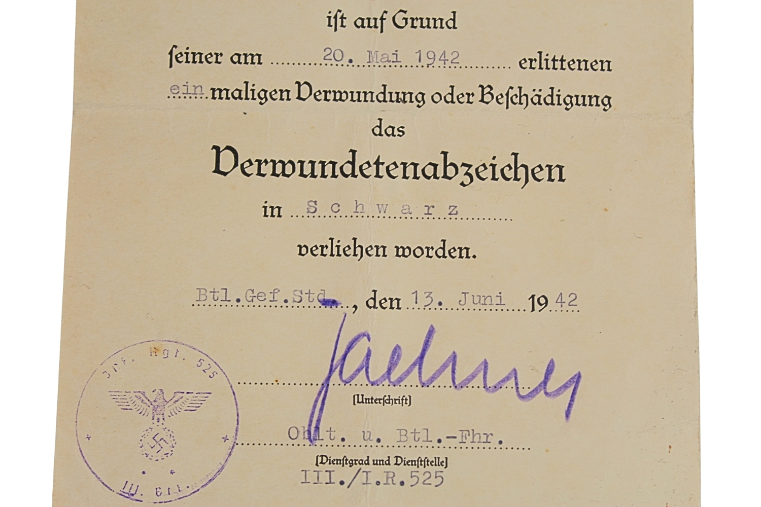 LEGITYMACJA ODZNAKI „ZA RANY” 