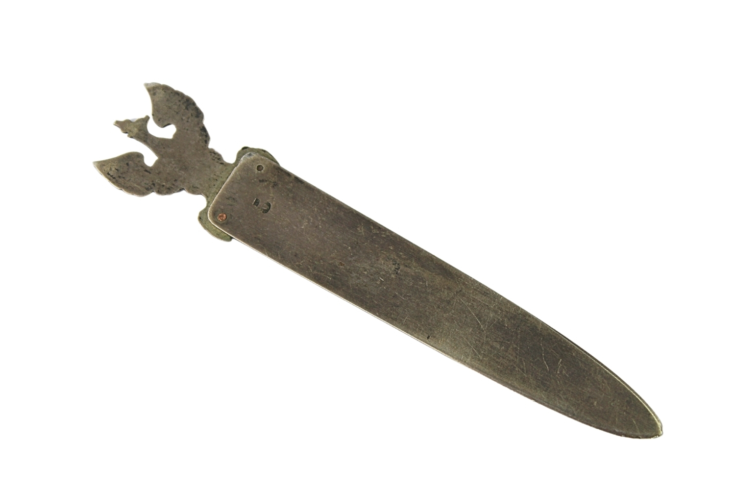 II RP Nóż do listów orzeł patriotyczny srebro