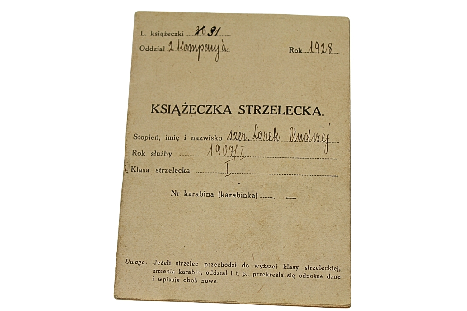 II RP KSIĄŻECZKA STRZELECKA 1928 ROK 56 pułk piechoty