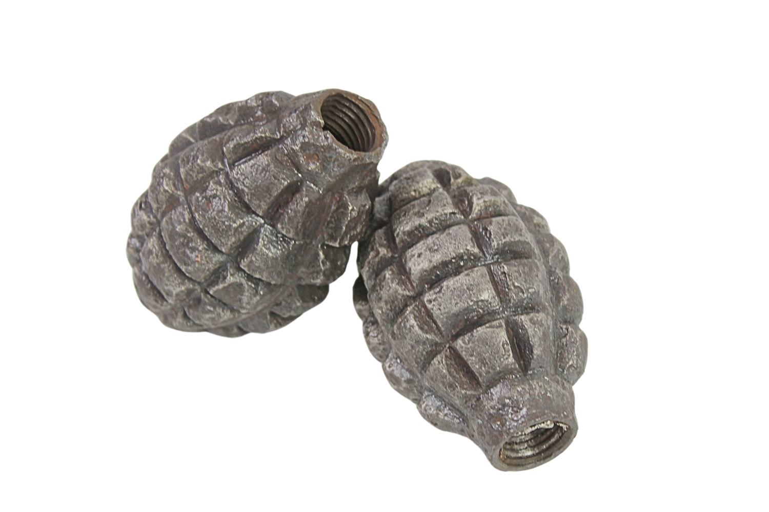 II RP Dwa granaty obronne wz.33 skorupy dekoracyjne