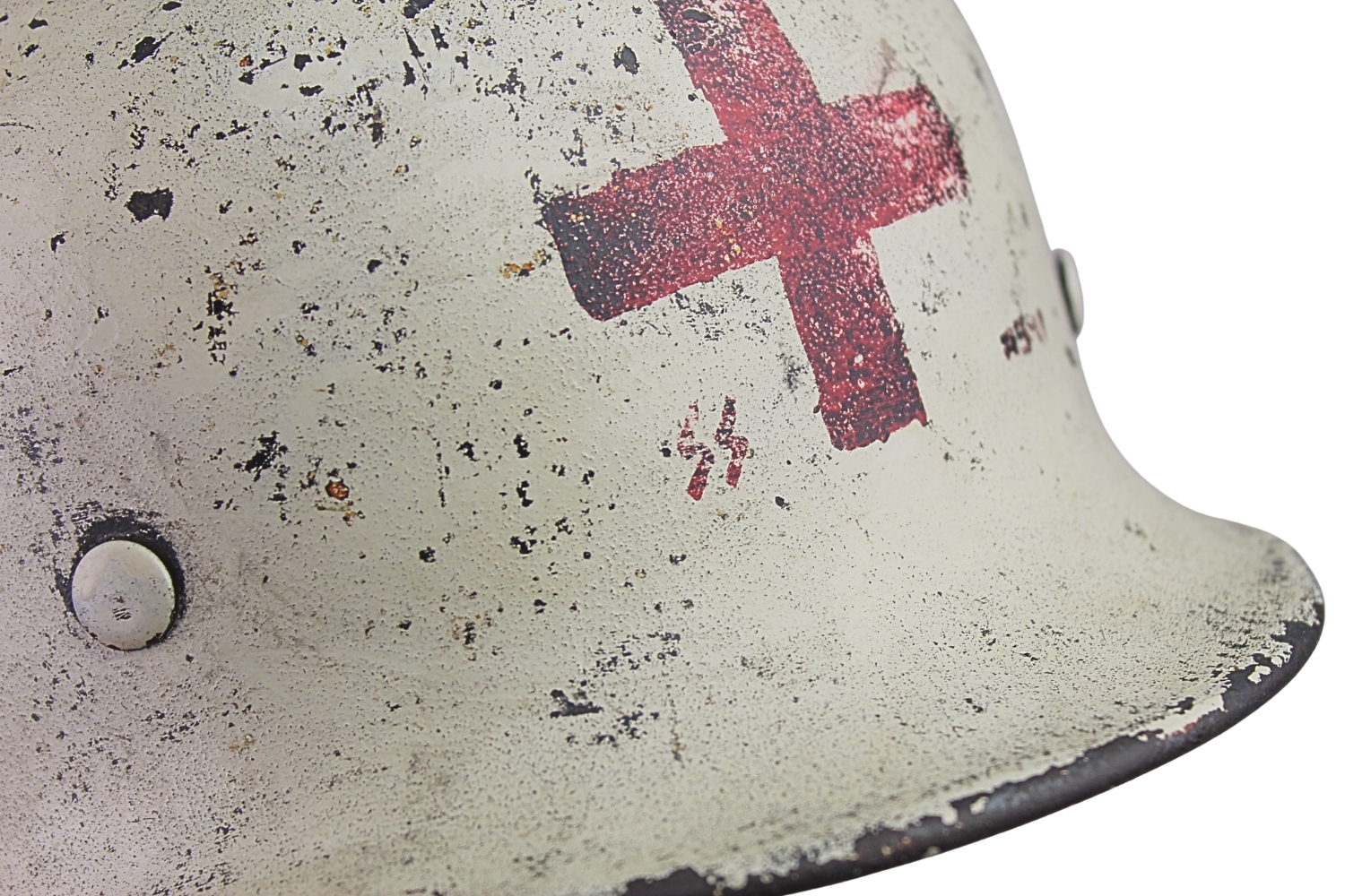 HEŁM M40 SANITARIUSZ SS w kamuflażu zimowym