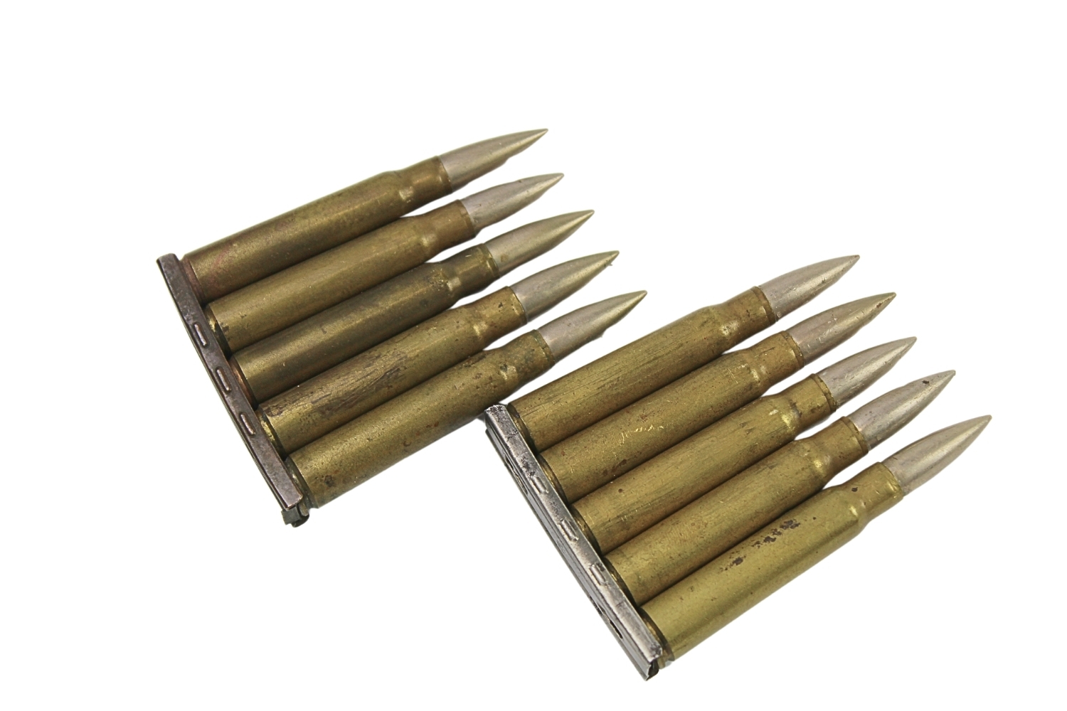 II RP Amunicja 7,92mm z ładownikami skorupy dekoracyjne 