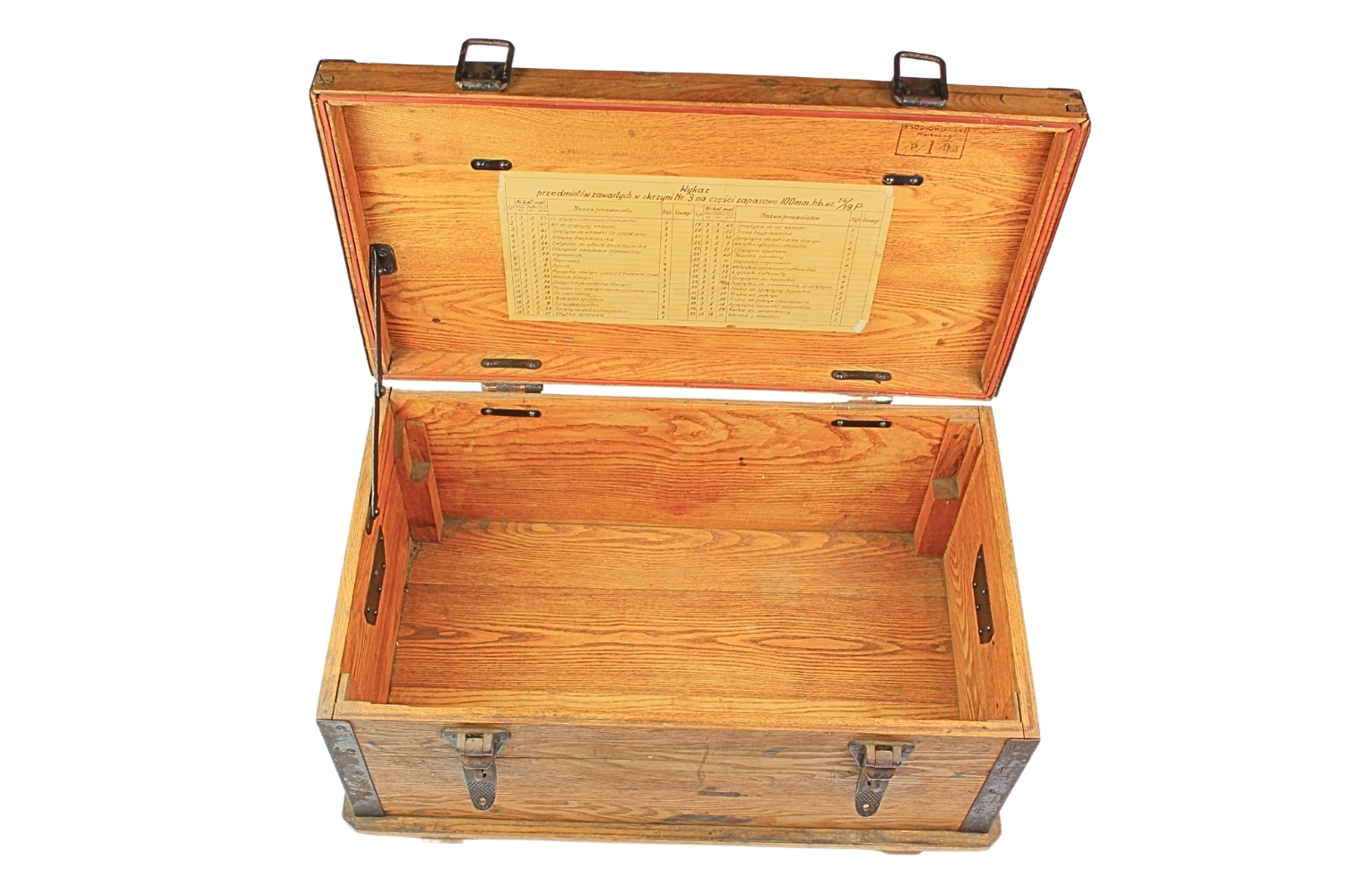 II RP Skrzynia Haubica 100mm wz.14/19 P. Części zapasowe lufy i zamka 1938