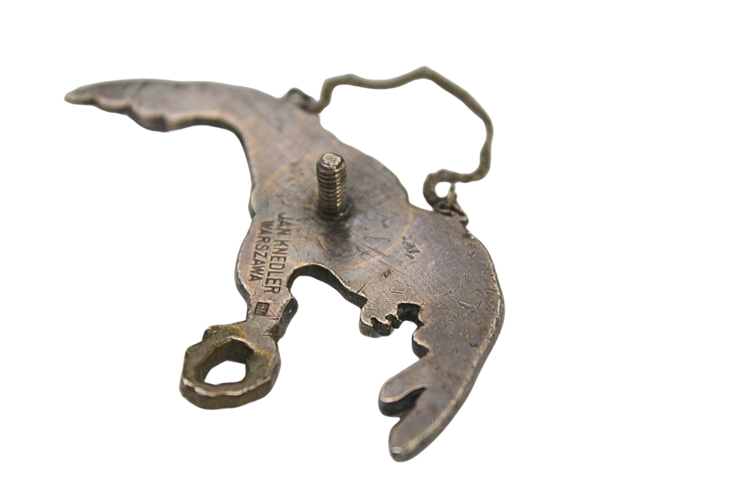 Odznaka gapa pilota Jan Knedler Warszawa Biały Metal