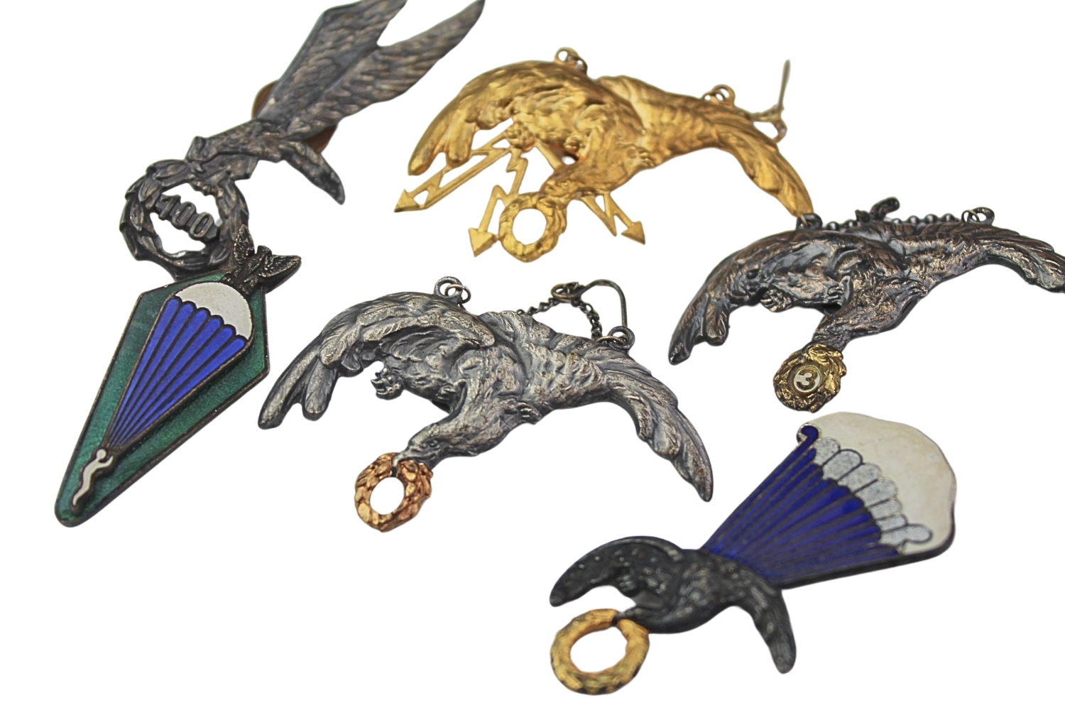 Zestaw gap, odznak wojskowych lotniczych, desantowych 