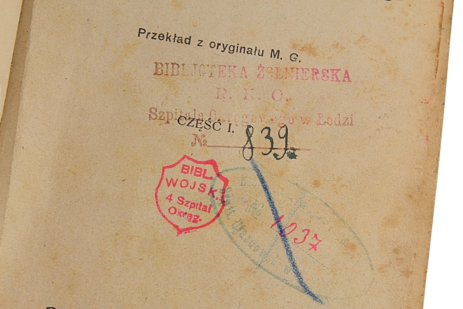 II RP Biblioteka Szpitali Wojskowych 