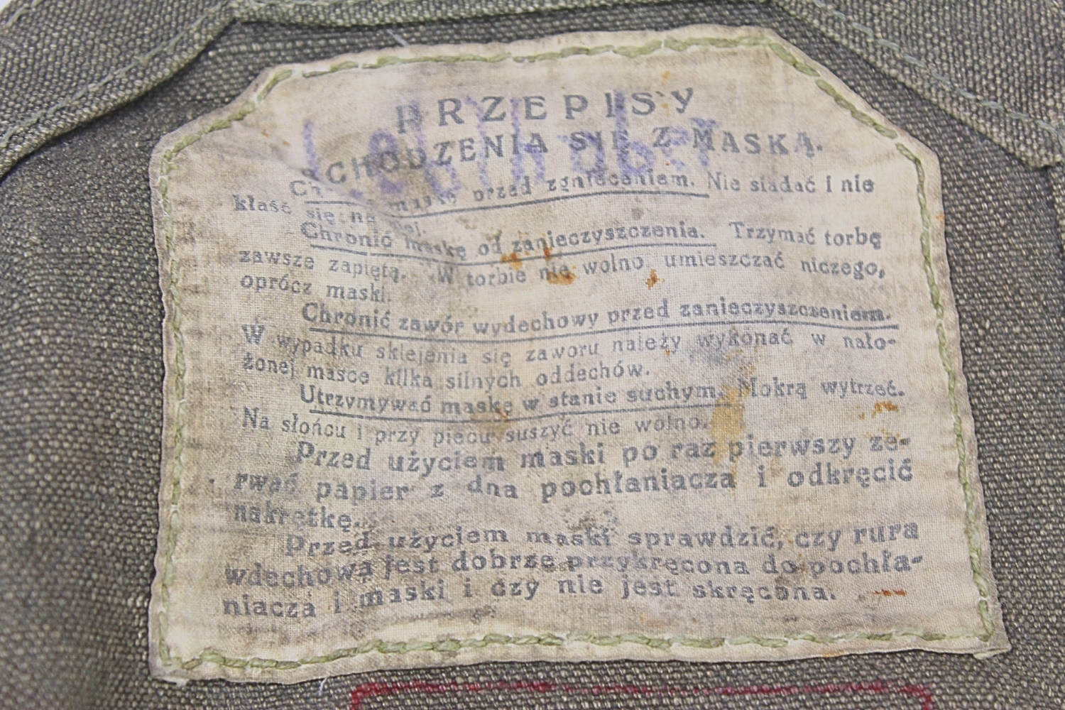 II RP Maska przeciwgazowa wz.38 Sanok 1939 z torbą