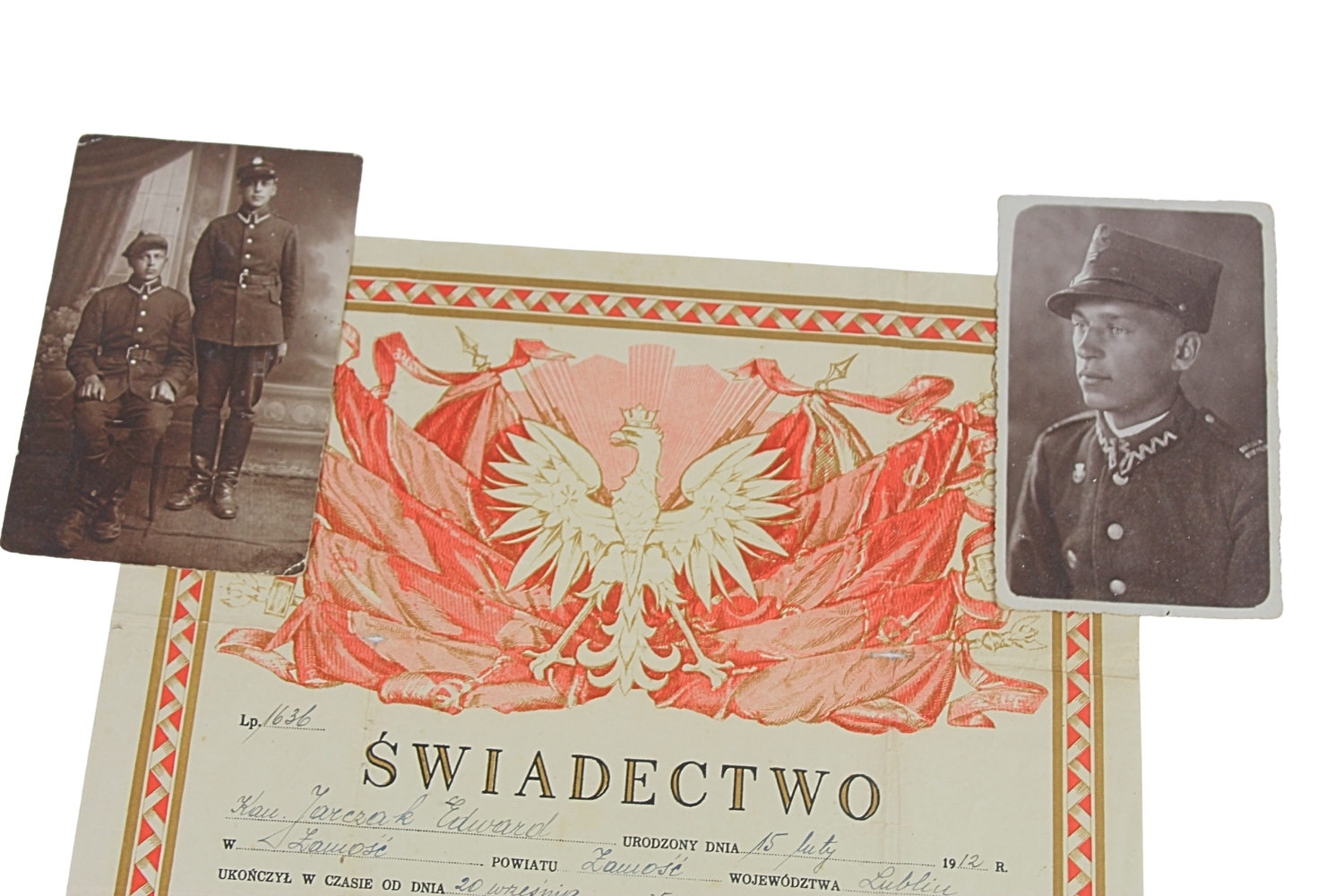 II RP ŚWIADECTWO UKOŃCZENIA SZKOŁY PODOFICERSKIEJ 2 BAON TELEGRAFICZNY