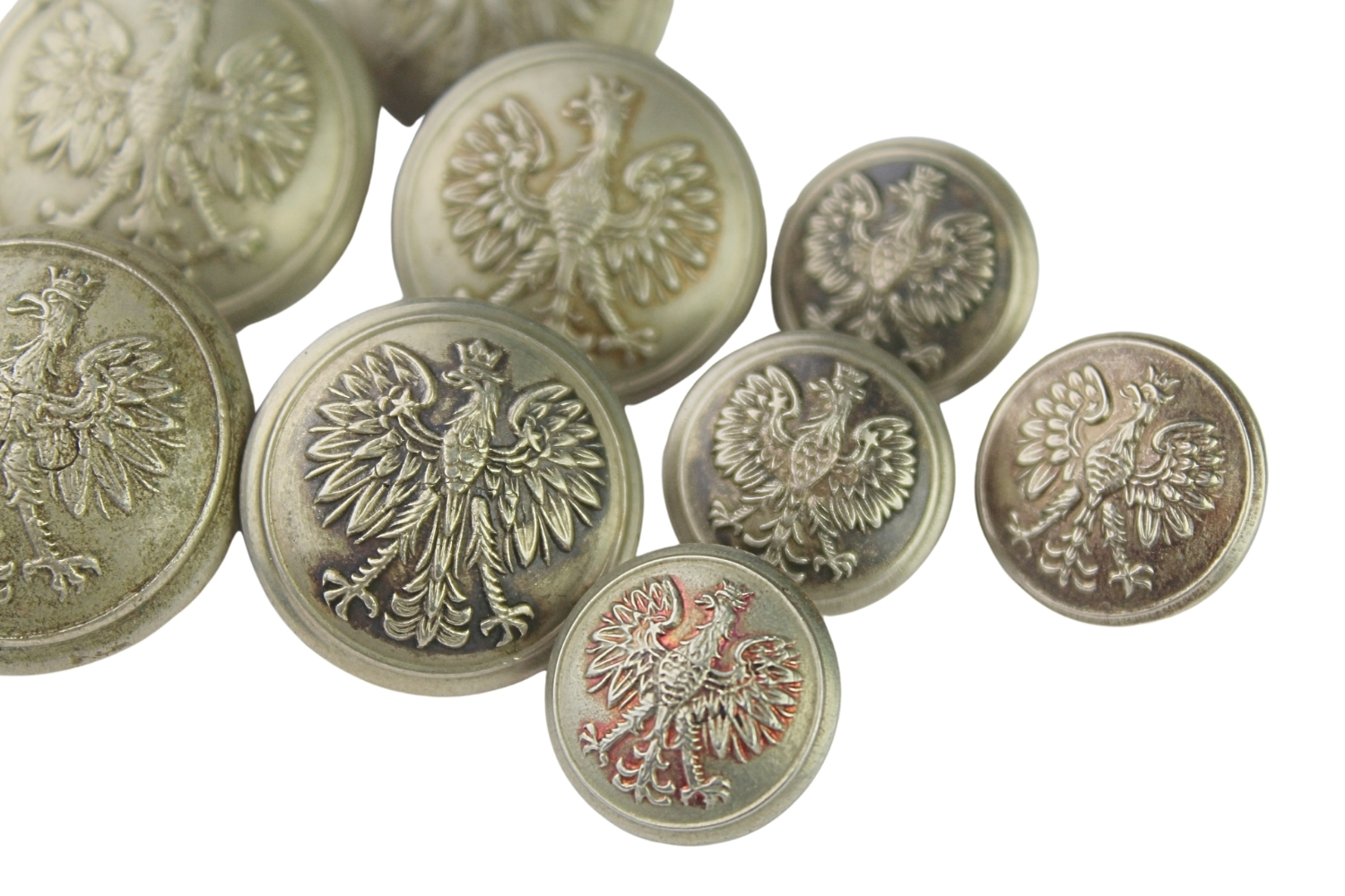 II RP Zestaw guzików mundurowych wz.28 alpacca