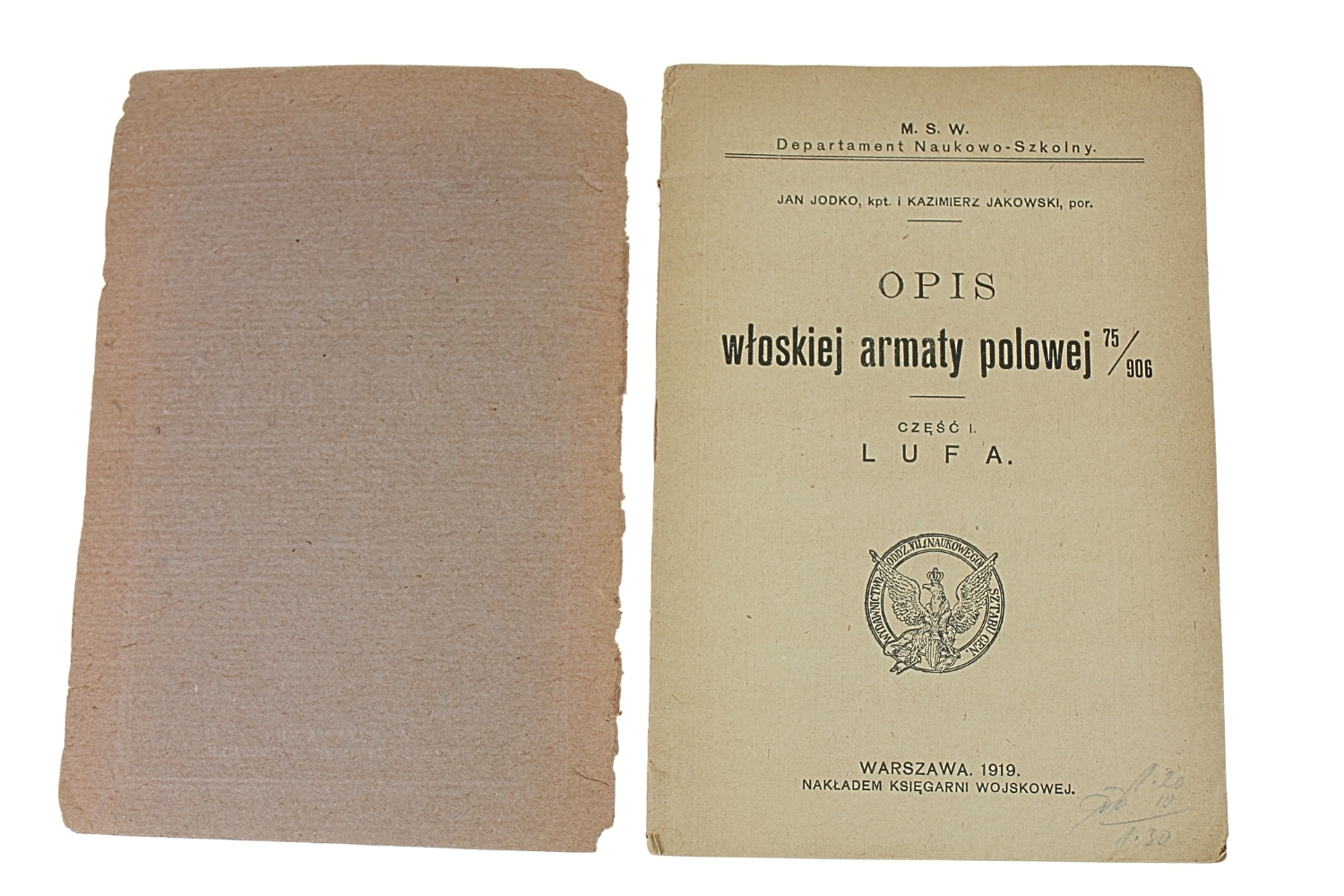 II RP Artyleria OPIS WŁOSKIEJ ARMATY POLOWEJ 75/906