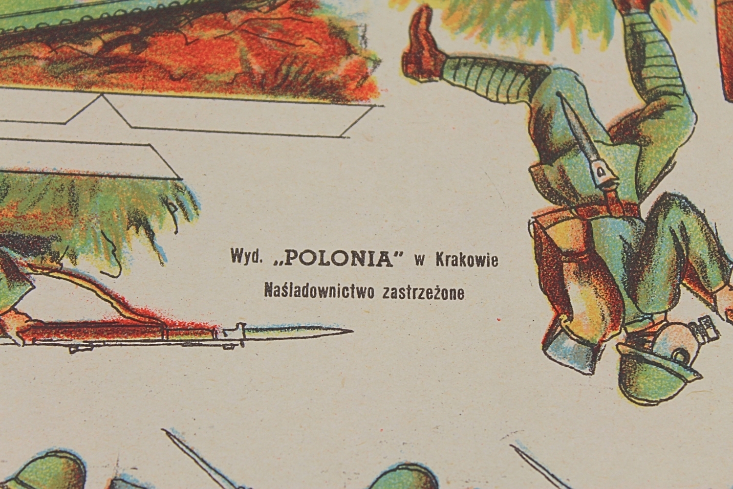 II RP KARTONOWE ŻOŁNIERZYKI WP - Piechota Wyd. „Polonia” w Krakowie Rzadkość 