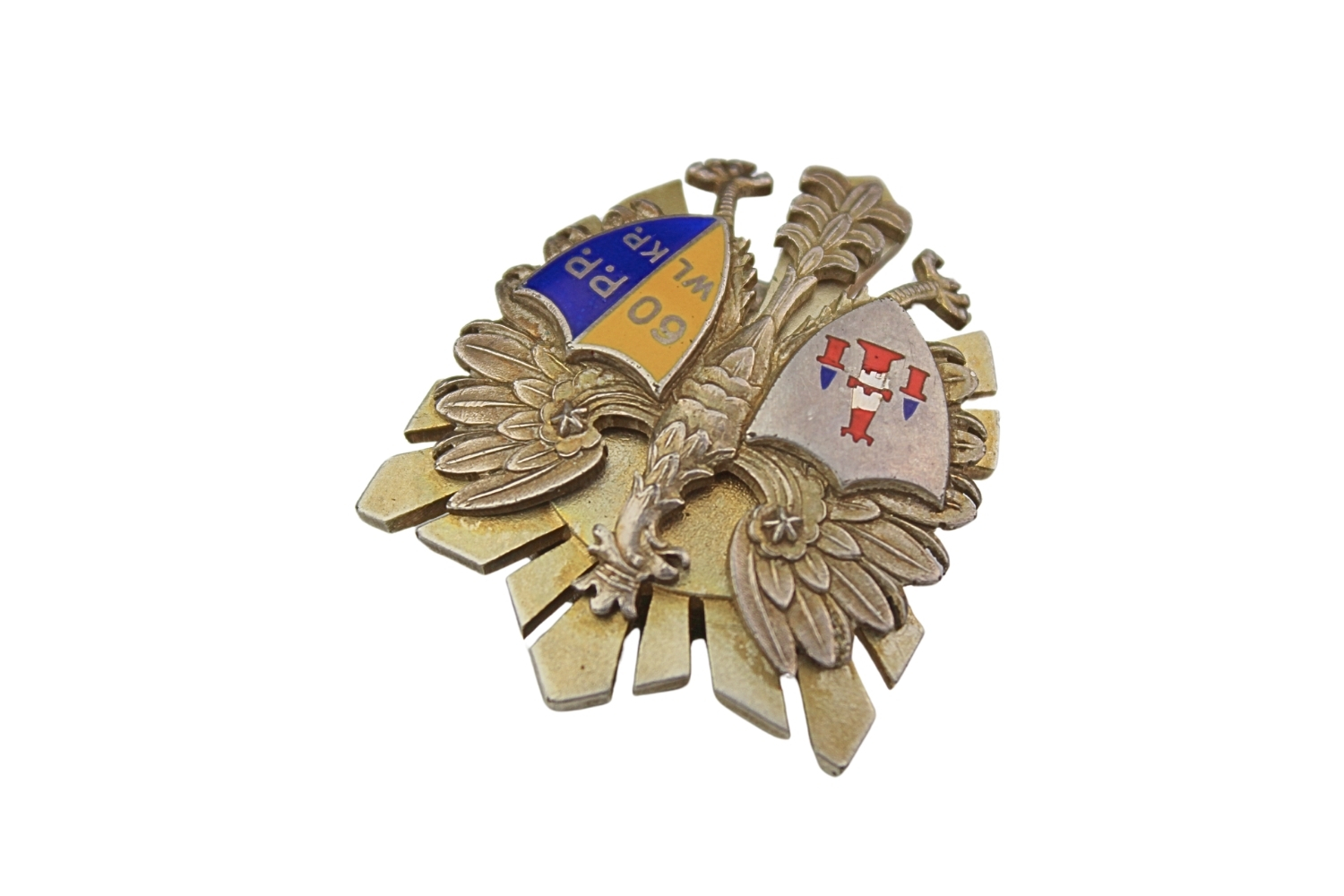 II RP Odznaka oficerska 60 Pułk Piechoty Srebro Nagalski 