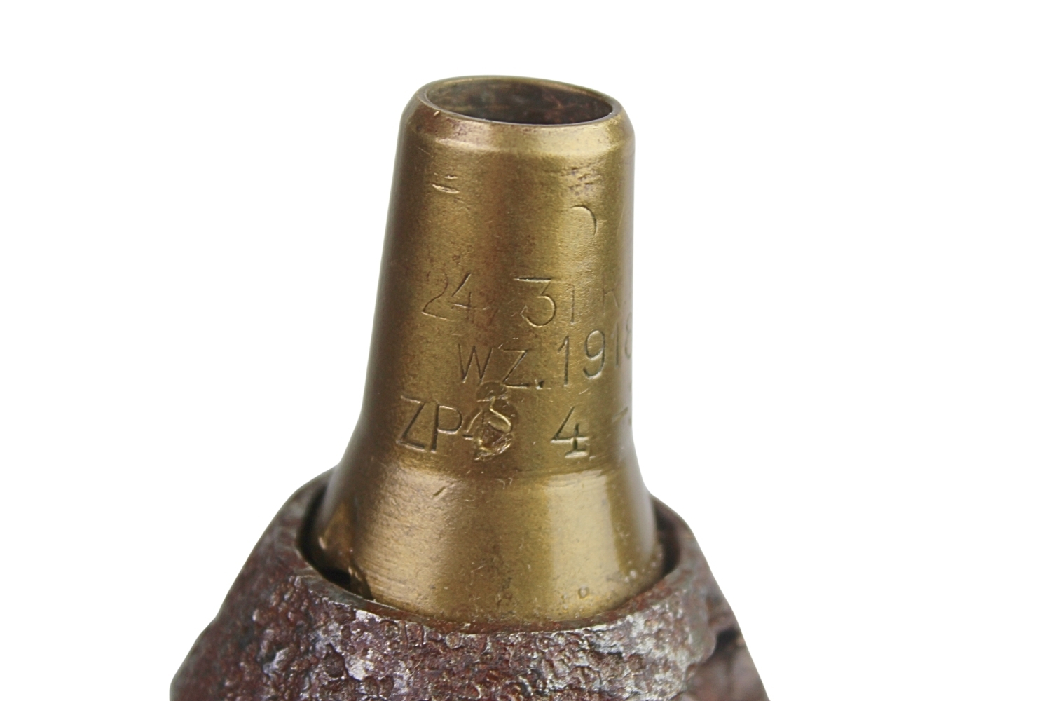 II RP ŁUSKA Z POCISKIEM armata 105mm SCHNEIDER wz.1913 Skorupa Dekoracyjna