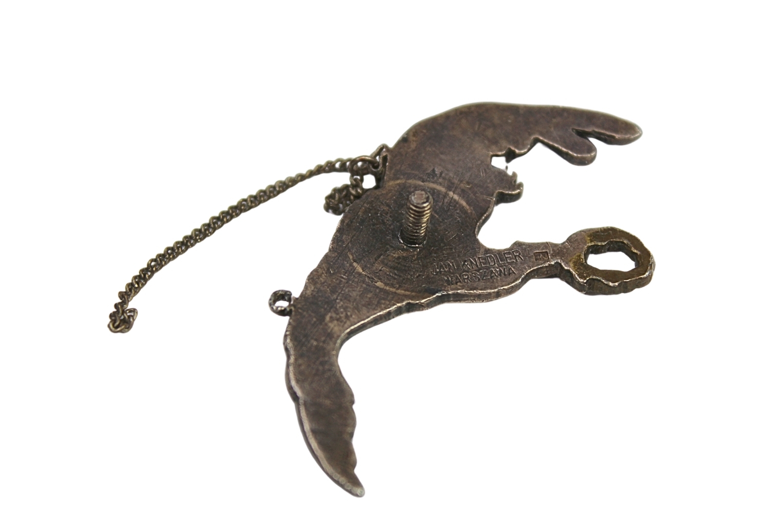 Odznaka gapa pilota Jan Knedler Warszawa Biały Metal