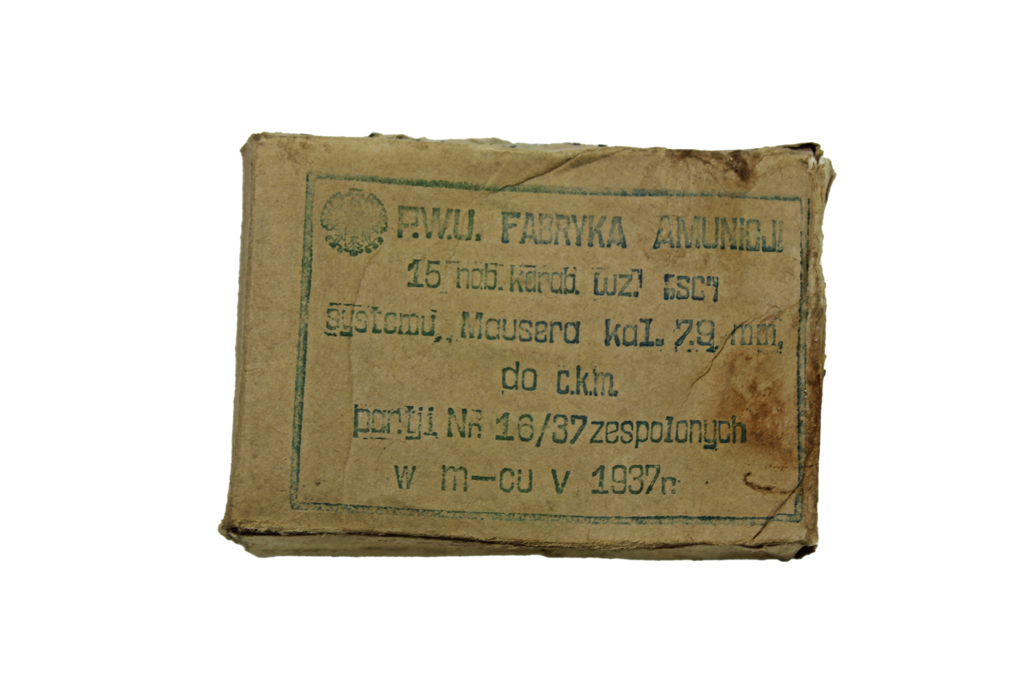 II RP Opakowanie P.W.U Fabryka Amunicji 1937