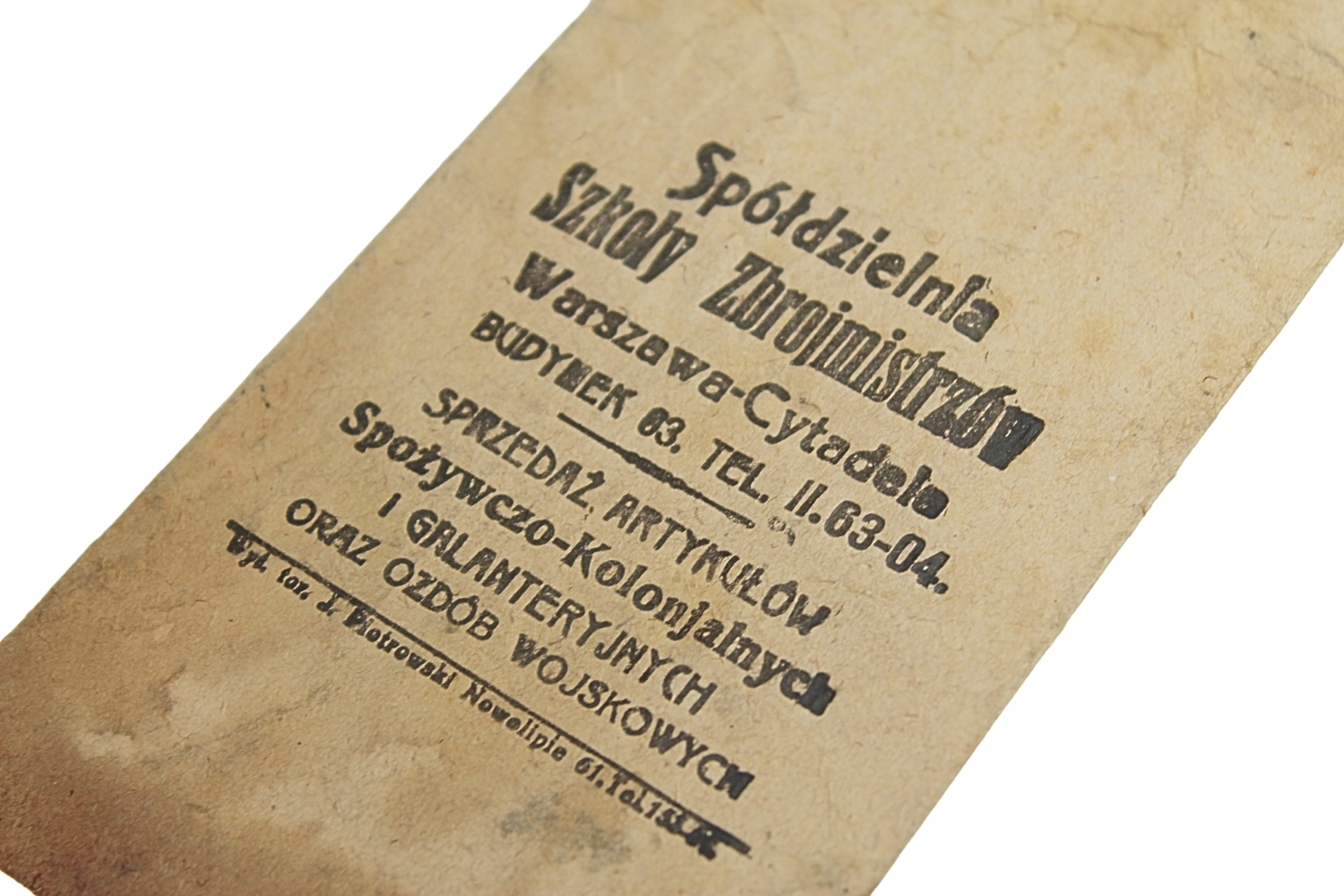 II RP Opakowanie Spółdzielnia szk. Zbrojmistrzów W-wa Cytadela Ozdoby Wojskowe 