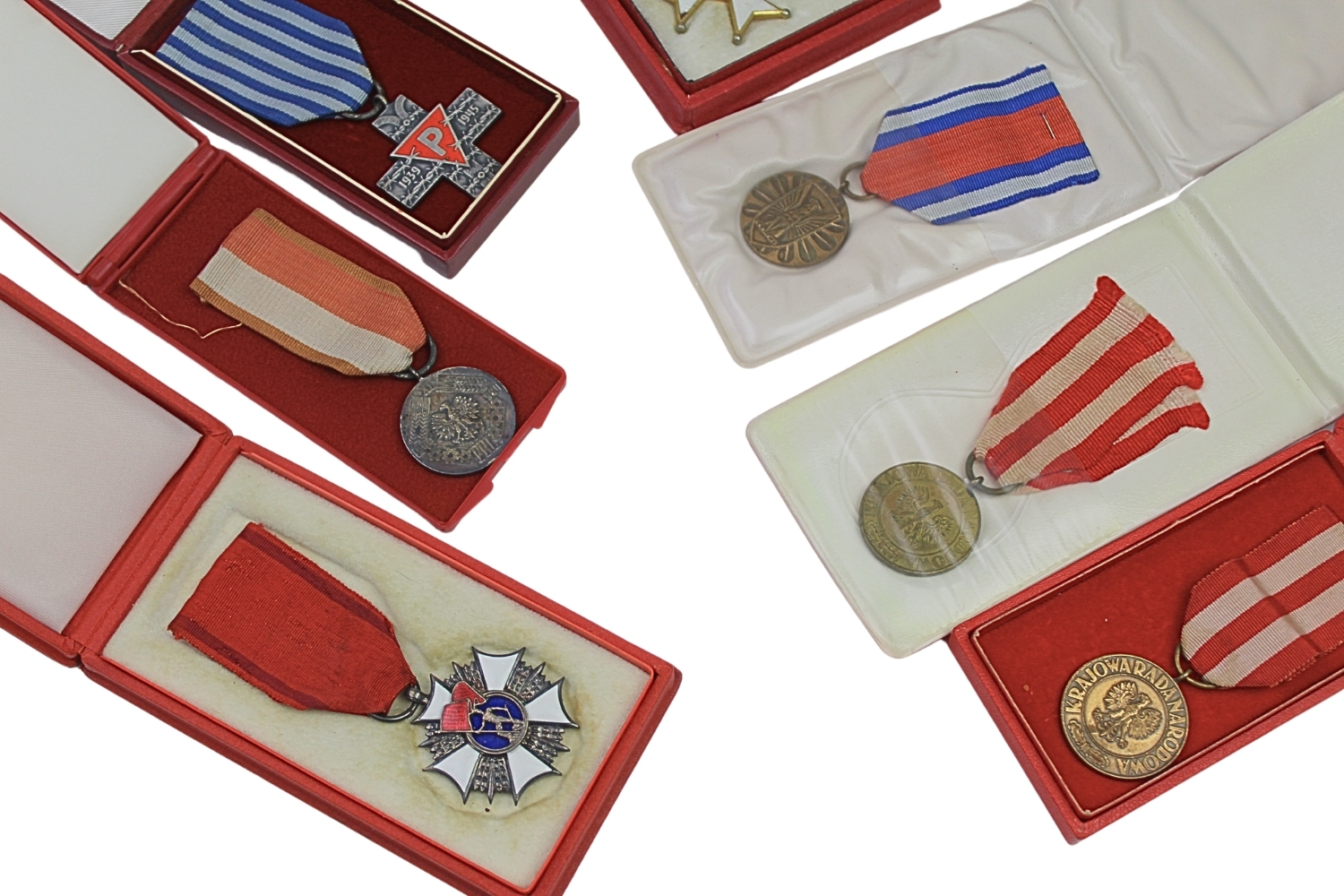 Zestaw Medali w pudełkach PRL 