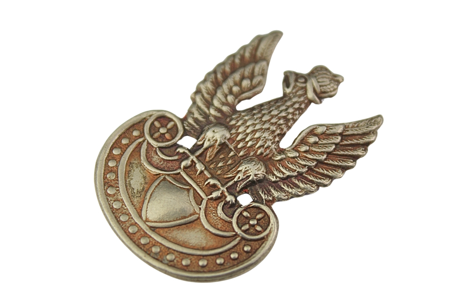 II RP Orzeł furażerkowy wz.23 biały metal