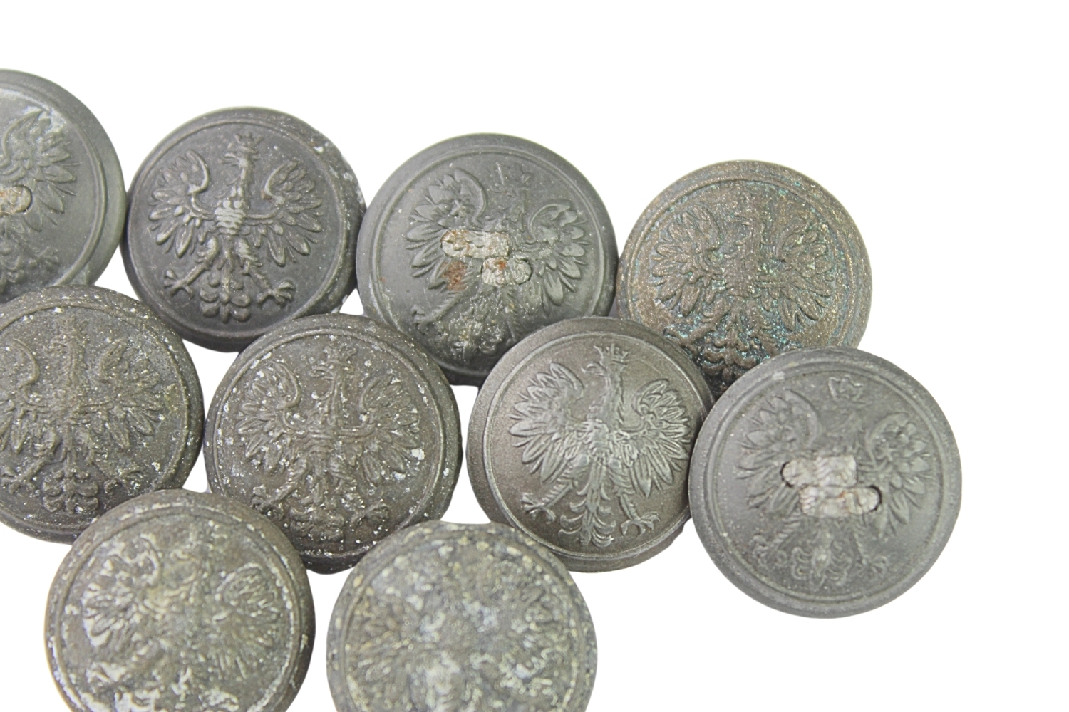 II RP Zestaw guzików mundurowych wz.28 cynk