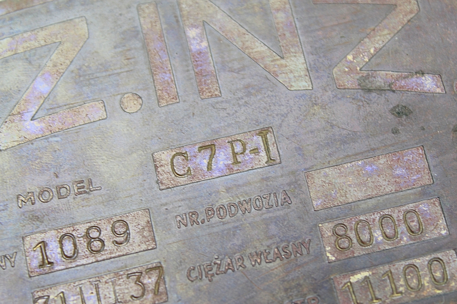 II RP TABLICZKA ZNAMIONOWA C7P  P.Z.INŻ Unikat 
