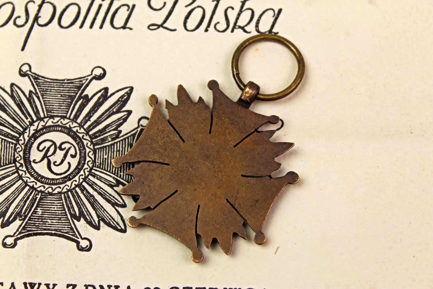 II RP Brązowy Krzyż zasługi wraz z dyplomem Warszawa 1938