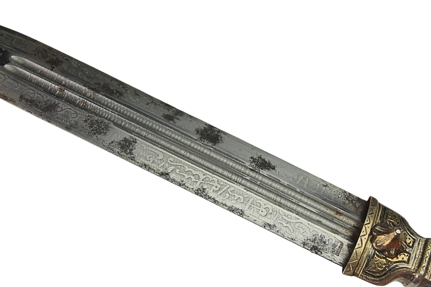 Kindżał Kaukaski Srebro Niello 1850-1870 Dagestan - Wykonanie Luksusowe