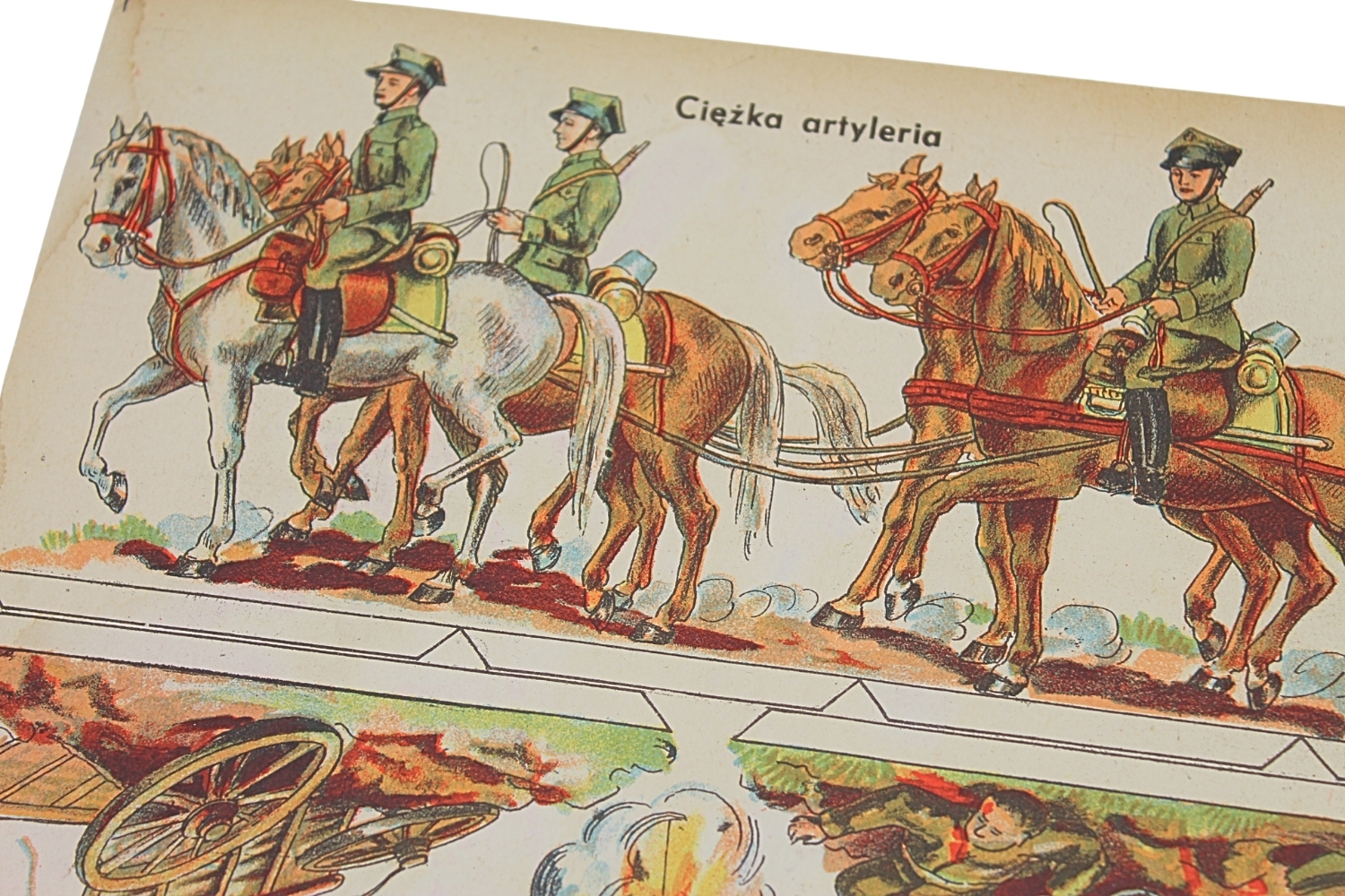II RP KARTONOWE ŻOŁNIERZYKI WP - ciężka artyleria Wyd. „Polonia” w Krakowie Rzadkość 