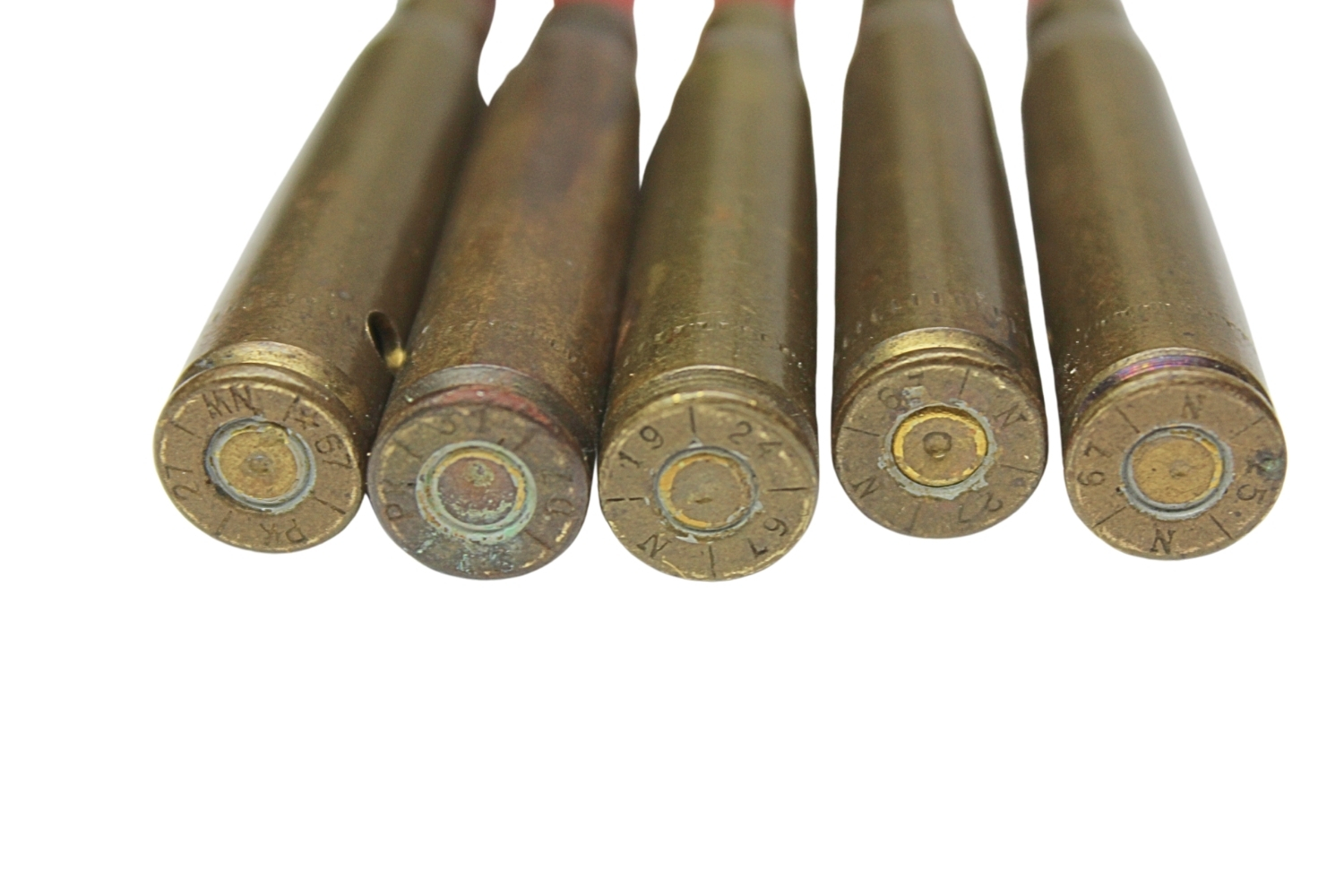 II RP Zestaw ślepych naboi kb. Mauser 7,92mm do CKM skorupy dekoracyjne