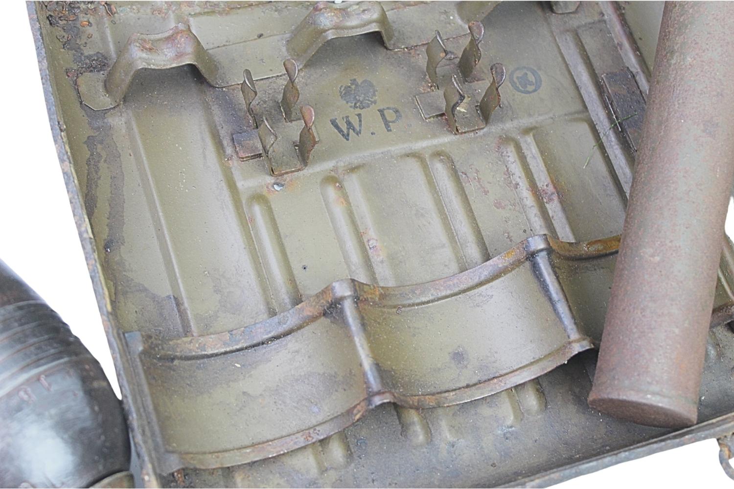 II RP Skrzynka z trzema granatami Stockes-Brandt 81mm wz.31 UNIKAT 