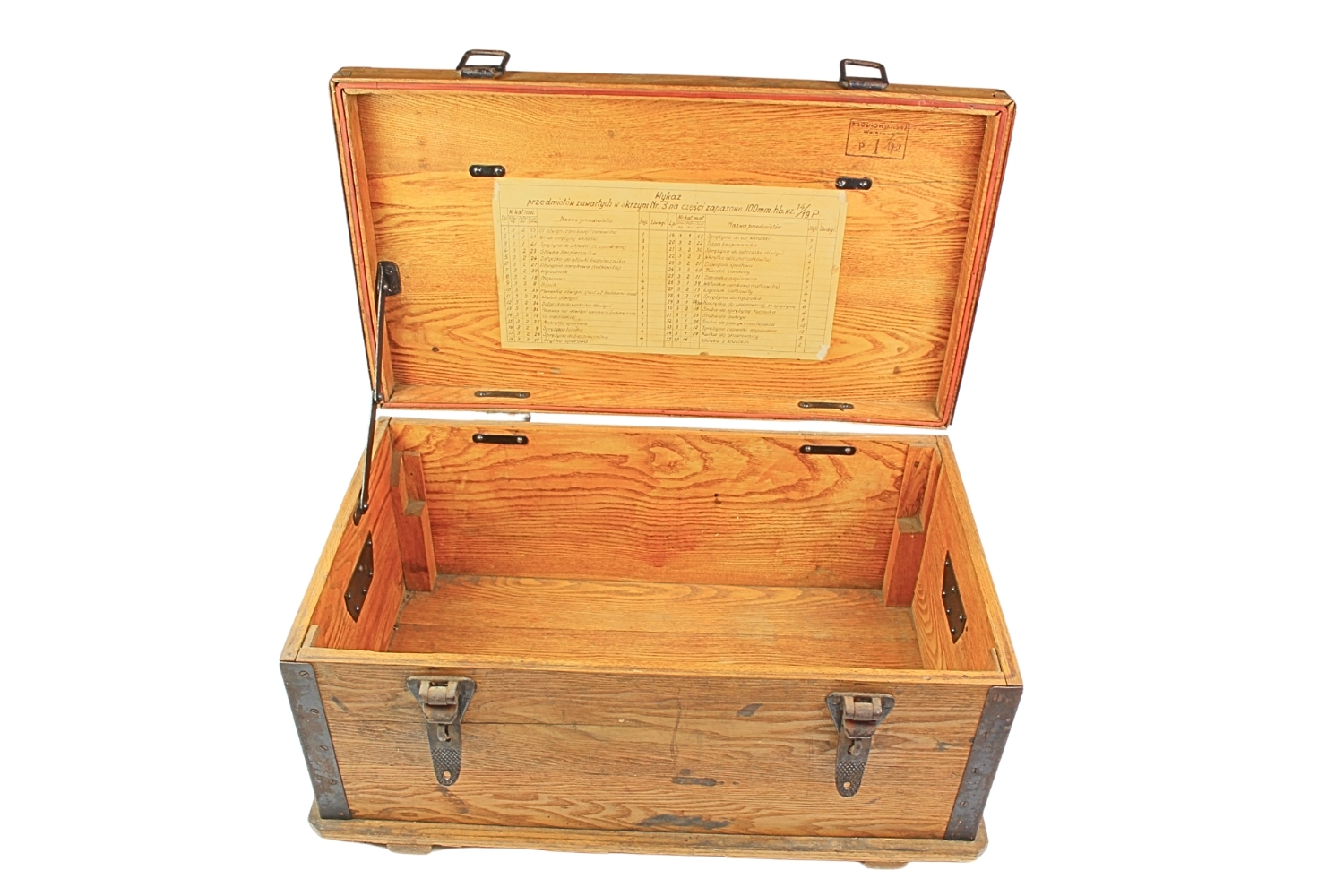 II RP Skrzynia Haubica 100mm wz.14/19 P. Części zapasowe lufy i zamka 1938