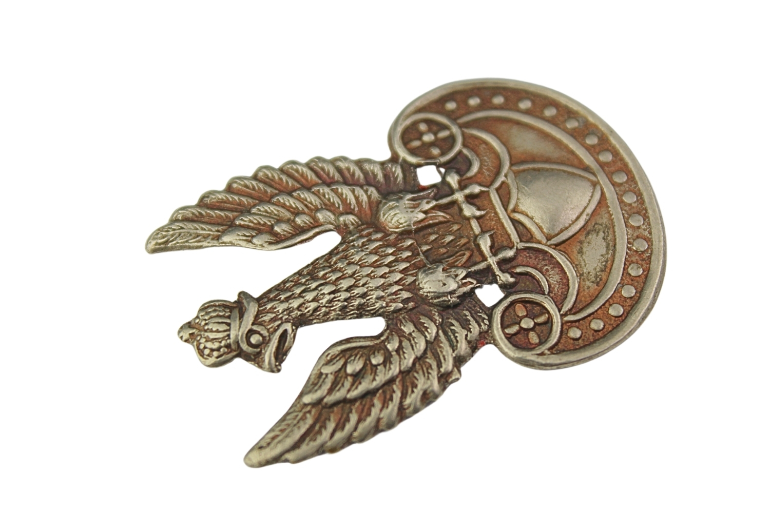 II RP Orzeł furażerkowy wz.23 biały metal