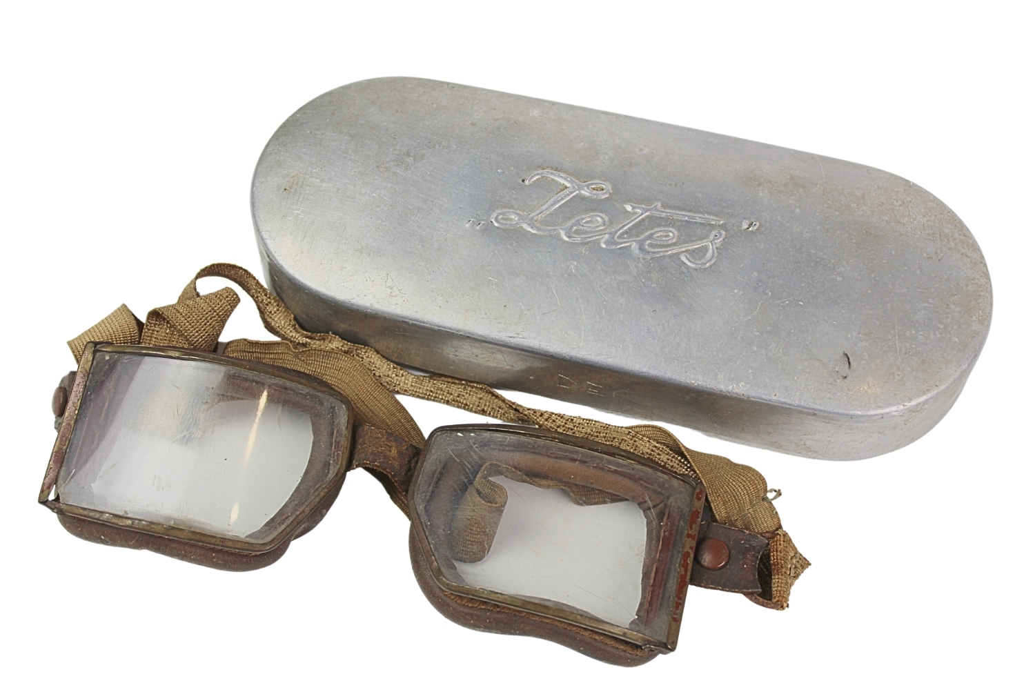 II RP Pudełko „Zetes” z goglami samochodowymi 