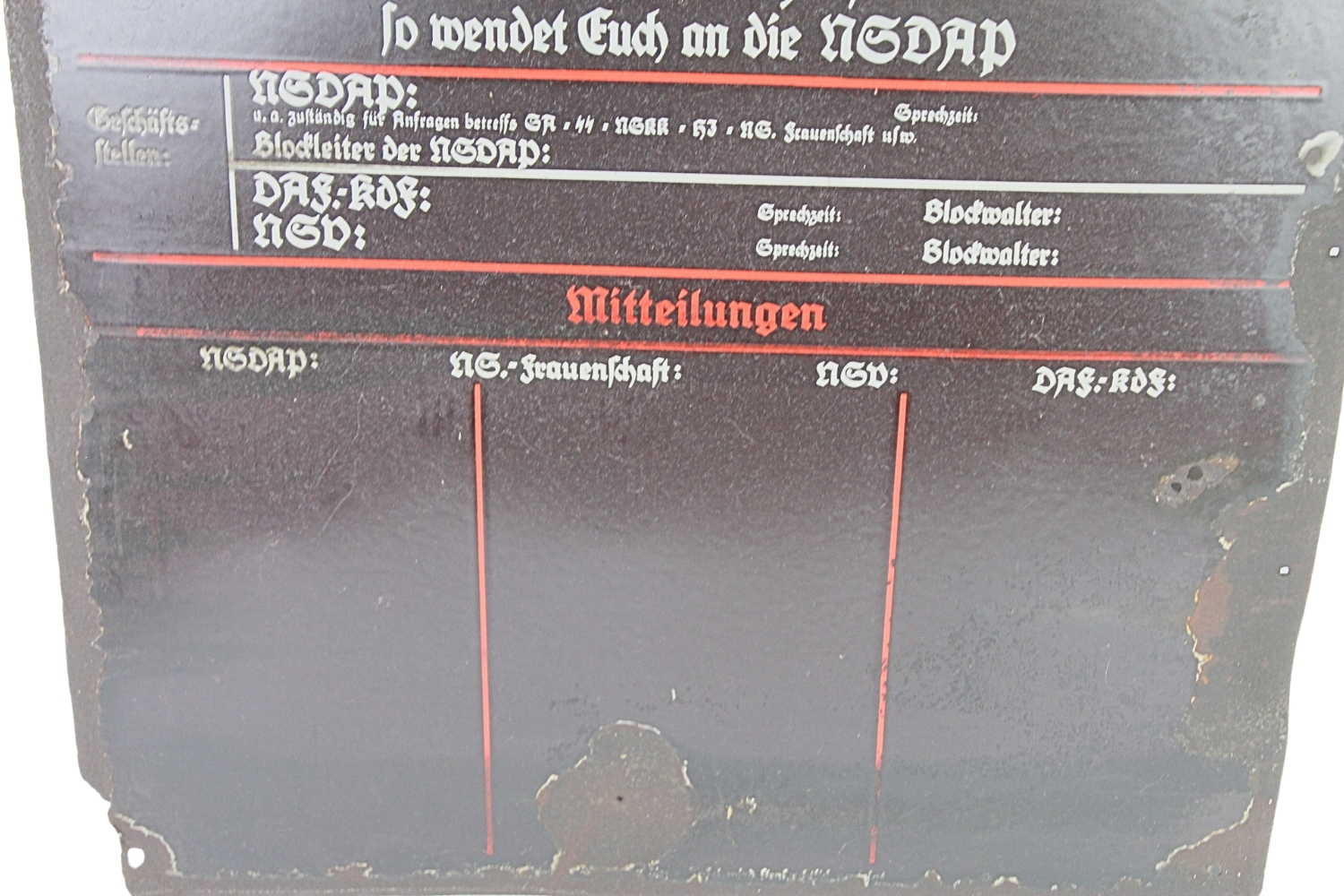 Tablica Szyld NSDAP III Rzesza 