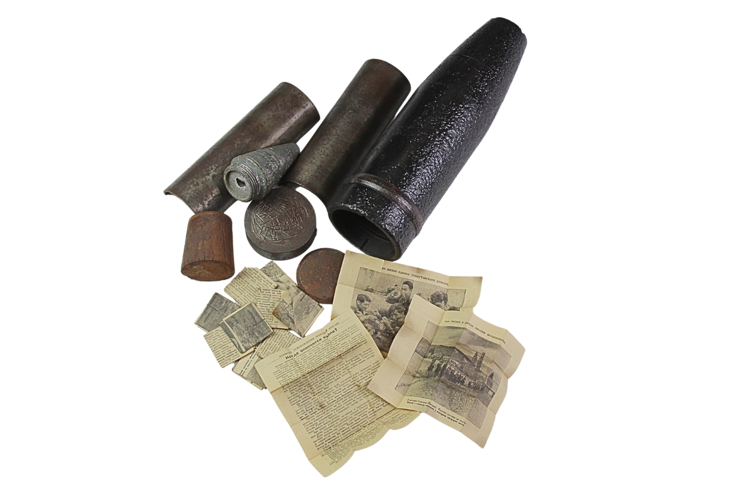 Pocisk agitacyjny 10,5cm z ulotkami Niemcy Skorupa Dekoracyjna Rzadkość 