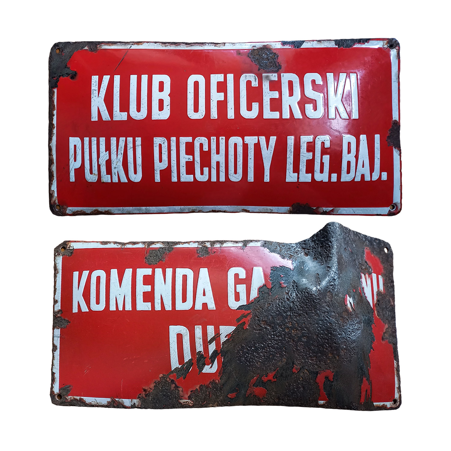 II RP Tablice Klub Oficerski 43 Pułku Legionu Bajończyków, Komenda Garnizonu Dubno Unikat