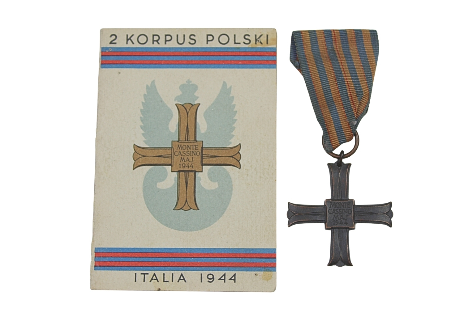 PSZnZ KRZYŻ MONTE CASSINO 1944 WRAZ Z LEGITYMACJĄ Mieczysław Hanus