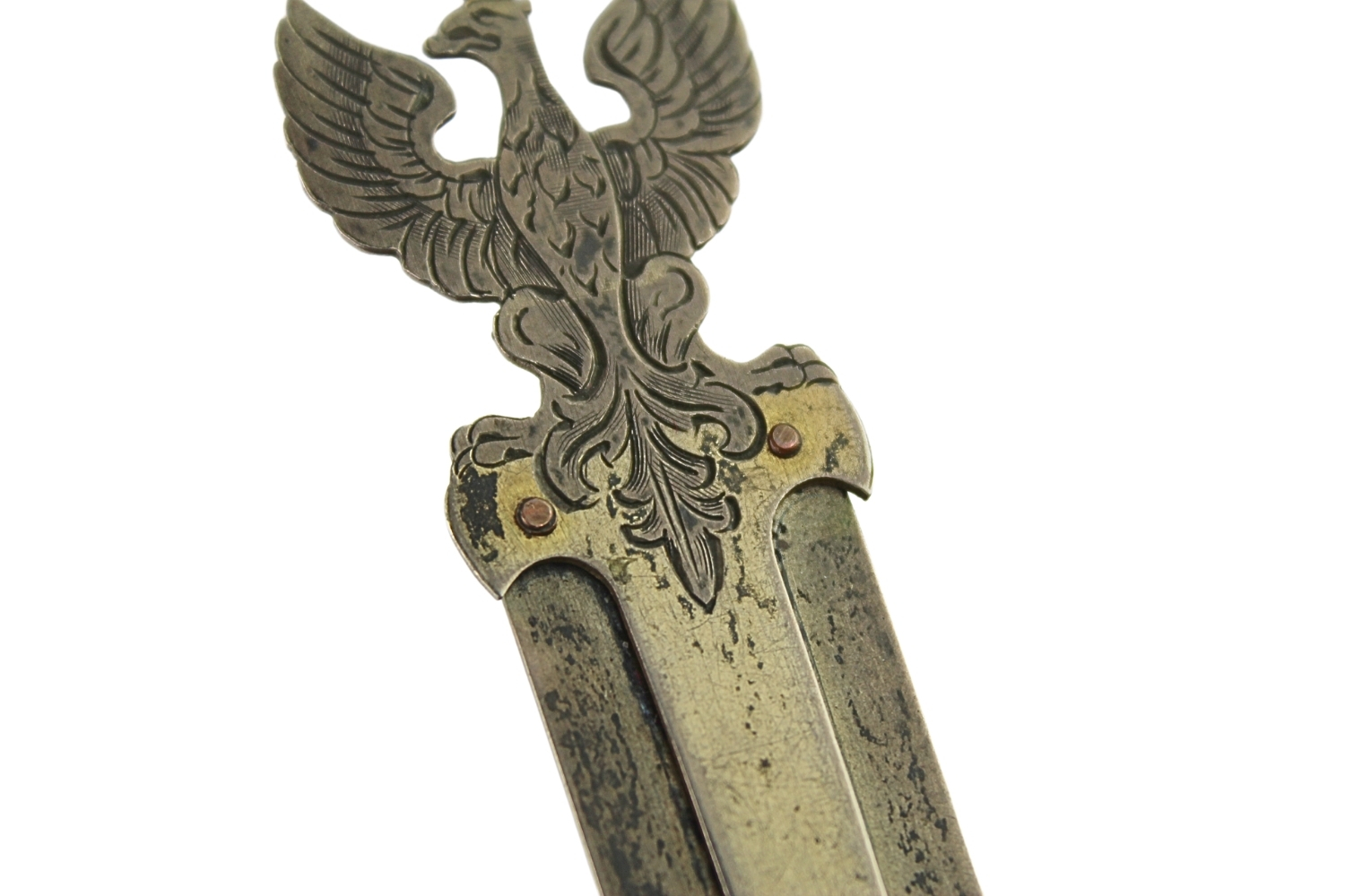 II RP Nóż do listów orzeł patriotyczny srebro