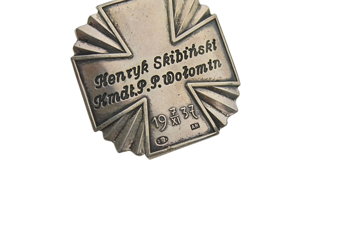 II RP Gwóźdź na sztandar H. Skibiński Komendant Policji Państwowej Wołomin 1937 srebro 