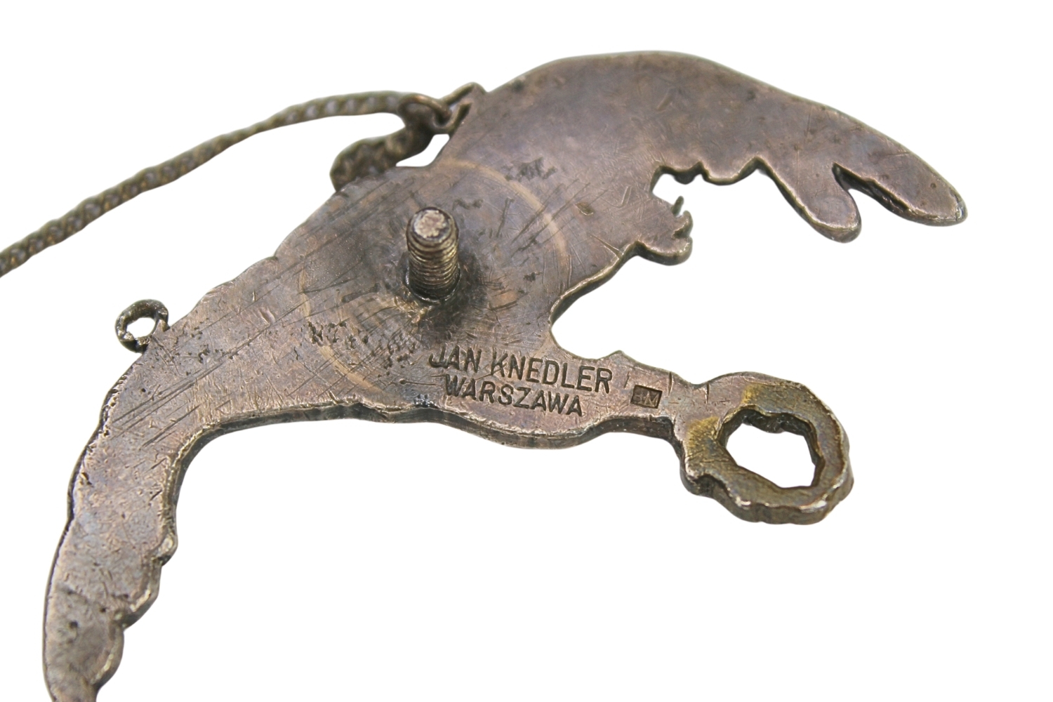 Odznaka gapa pilota Jan Knedler Warszawa Biały Metal
