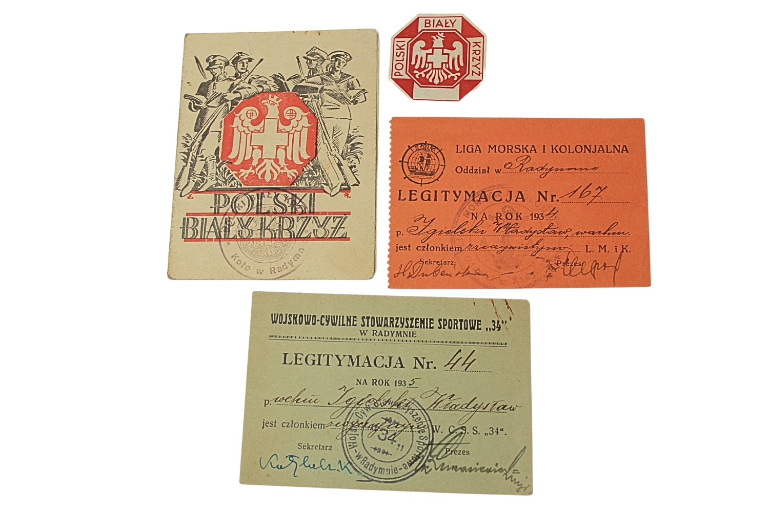 II RP Zestaw legitymacji wachmistrza 9 dyw. Tab.