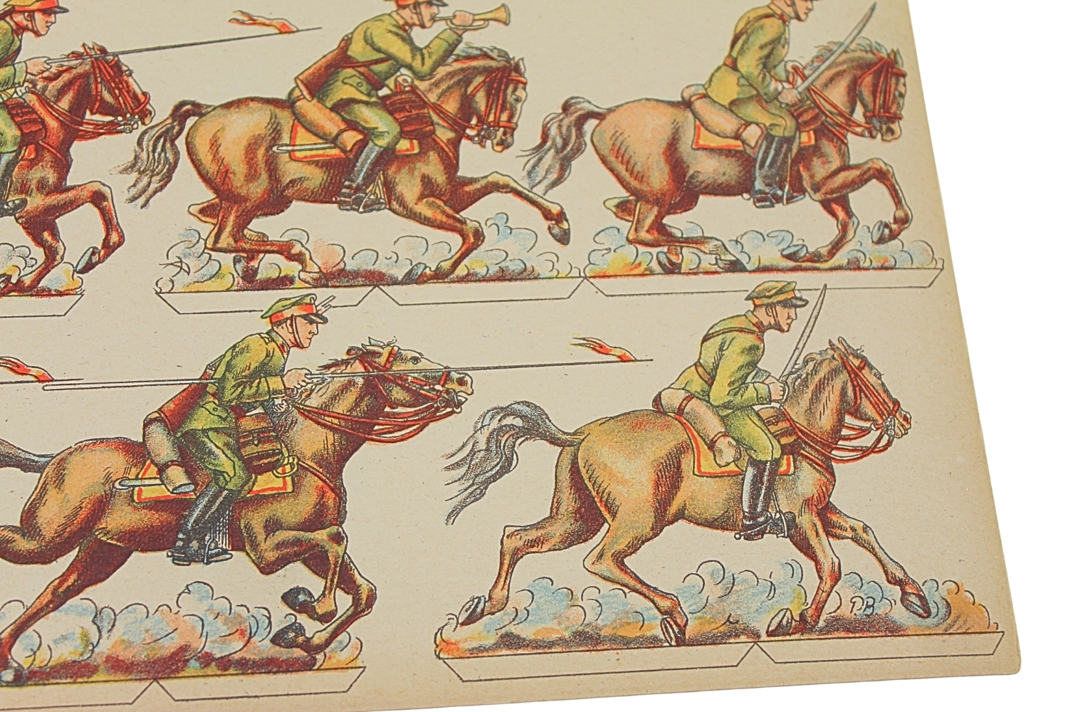 II RP KARTONOWE ŻOŁNIERZYKI WP - Kawaleria Wyd. „Polonia” w Krakowie Rzadkość 