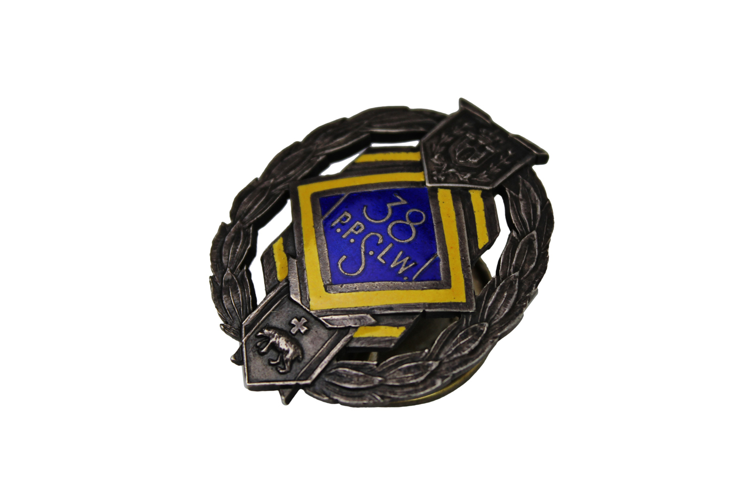 II RP Odznaka oficerska 38 Pułk Piechoty Strzelców Lwowskich SREBRO