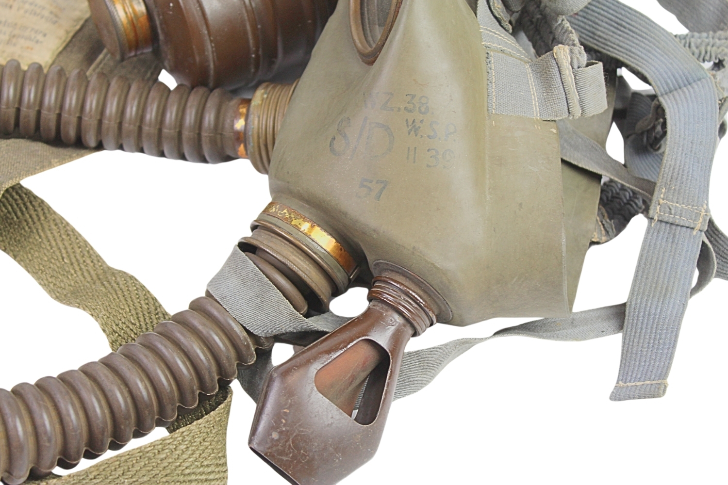 II RP Maska przeciwgazowa wz.38 Sanok 1939 z torbą
