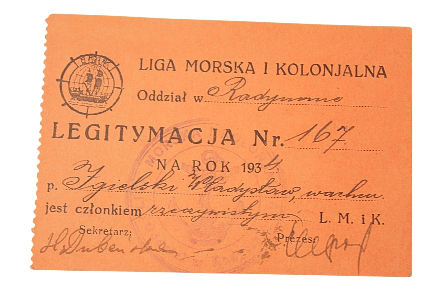 II RP Zestaw legitymacji wachmistrza 9 dyw. Tab.