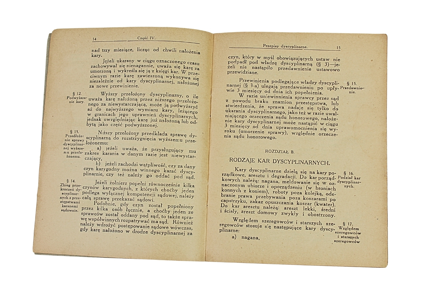 II RP Regulamin służby wewnętrznej Część IV 1925