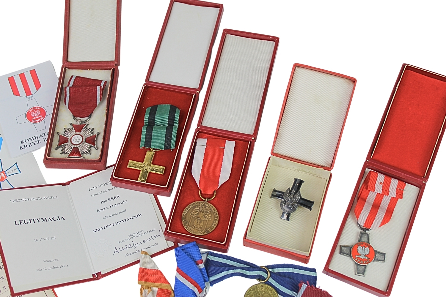 PRL zestaw odznaczeń dokumentów po Józefie Ręka 