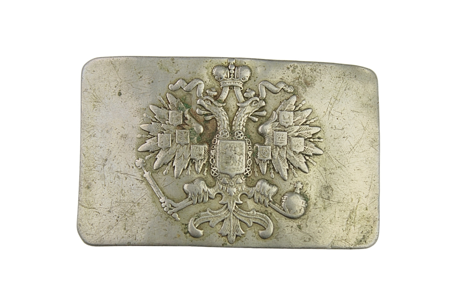 Klamra carska gwardii biały metal