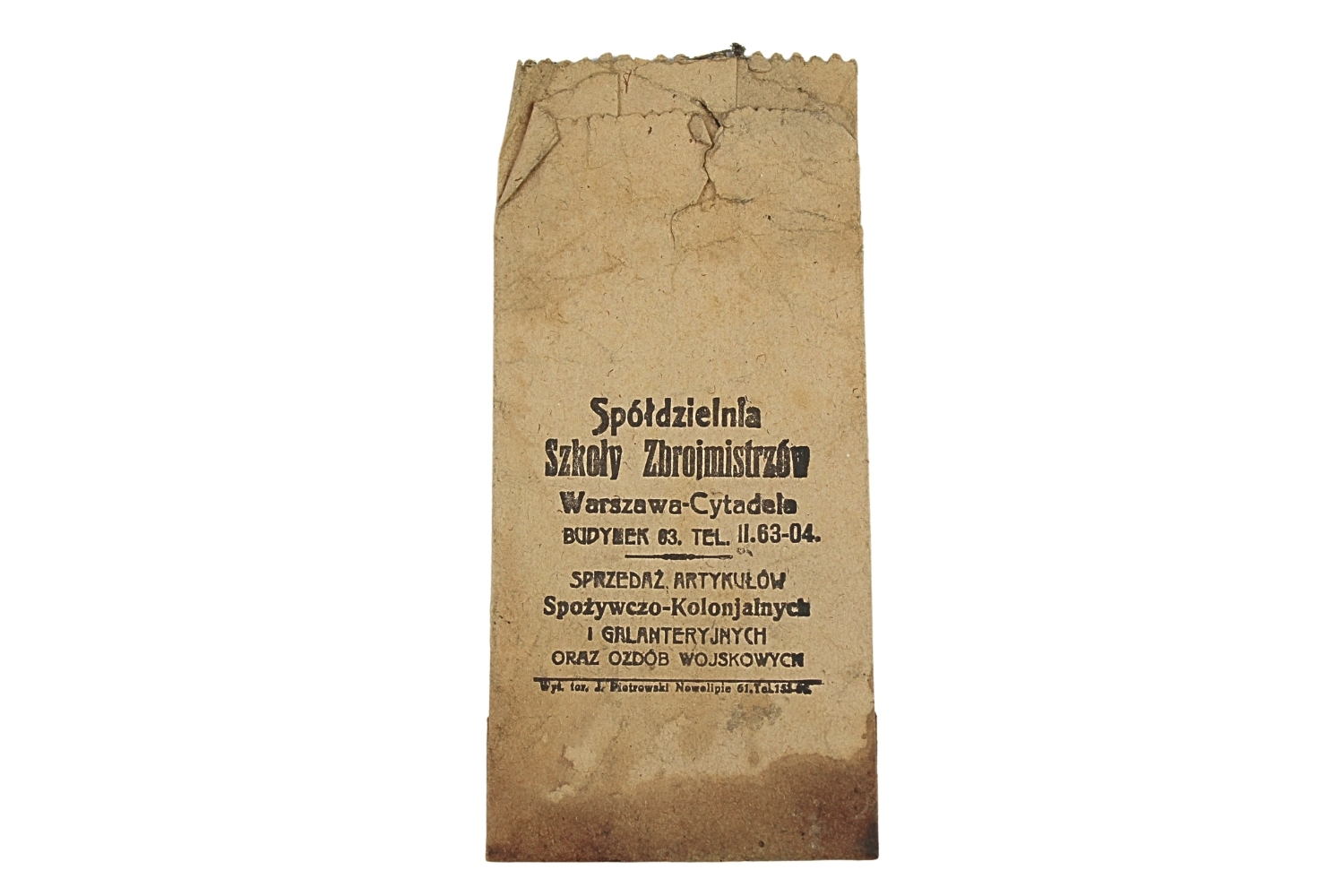 II RP Opakowanie Spółdzielnia szk. Zbrojmistrzów W-wa Cytadela Ozdoby Wojskowe 