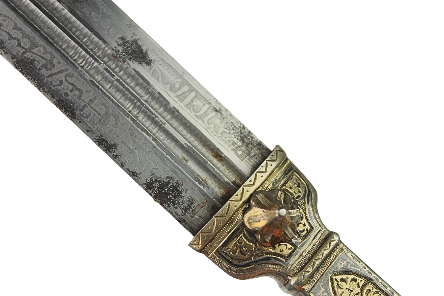 Kindżał Kaukaski Srebro Niello 1850-1870 Dagestan - Wykonanie Luksusowe