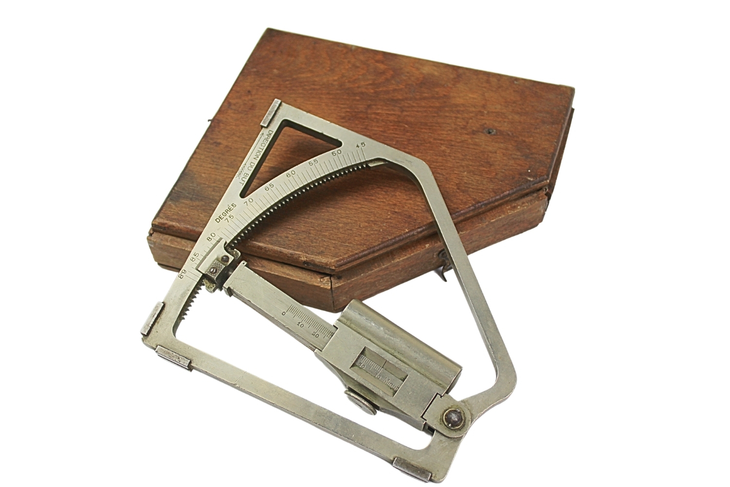 Kwadrant artyleryjski wz.1888-1900 z pudełkiem i taśmą